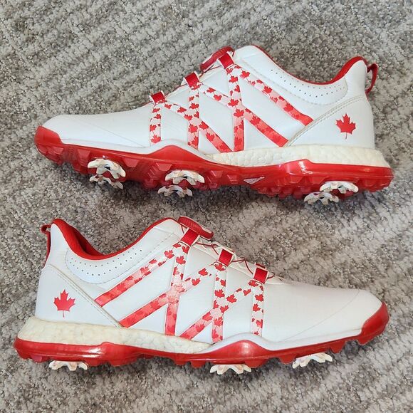 Adidas Women's Adipower Boost Boa Spiked Golf Shoes red white size 7 - Picture 5 of 10